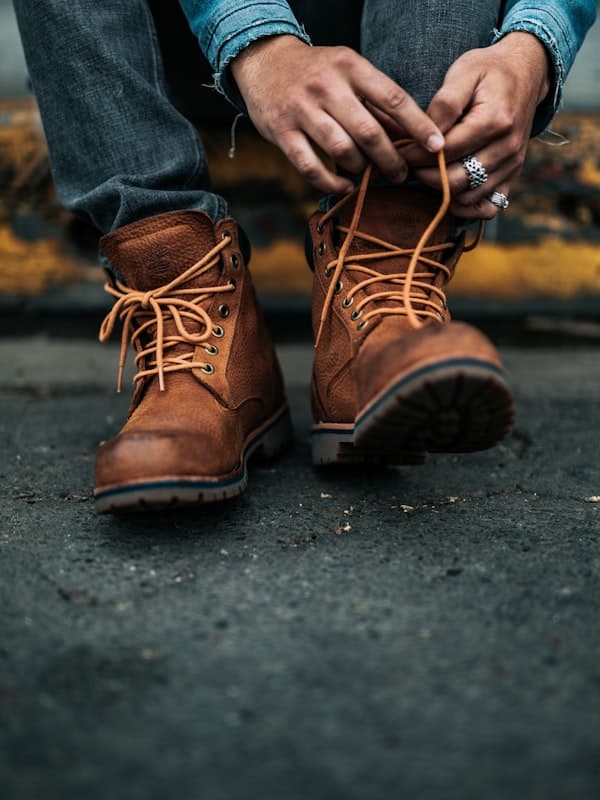 Bota cuero natural
